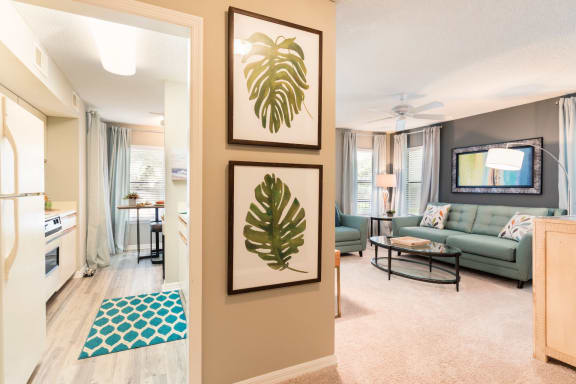 Decorated Living Space at Fountains at Lee Vista, Florida