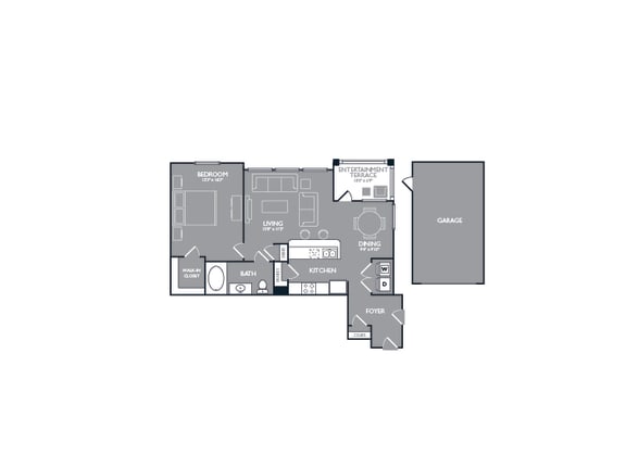 One-Bedroom Floor Plan at Mansions of Georgetown, Georgetown, TX