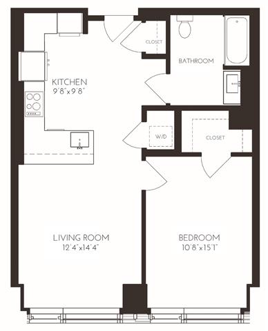 VI1A6A Floor Plan at Via Seaport Residences, Massachusetts