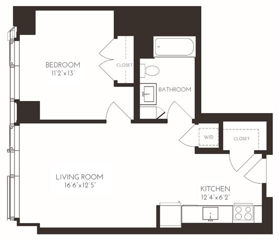 Floor Plan  VI1I1 Floor Plan at Via Seaport Residences, Boston, 02210