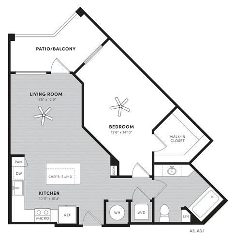 A3 Floor Plan at Berkshire Winter Park, Winter Park, 32789