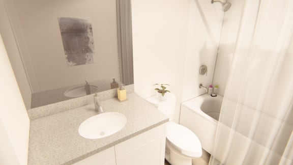 Designer Bathroom Suites at Brownstones at Palisade Park Apartments, Chartered Holdings, Broomfield, 80023
