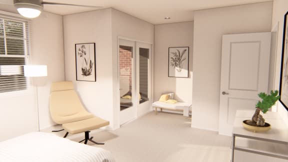 Bedroom Balcony Plan Bedroom Balcony Plan at Brownstones at Palisade Park Apartments, Chartered Holdings, Colorado, 80023