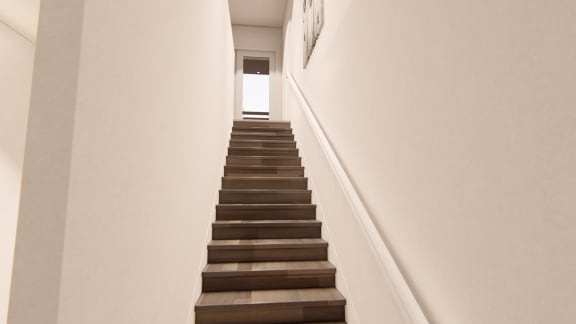 Sanctuary - Primary Stairway at Brownstones at Palisade Park Apartments, Chartered Holdings, Broomfield, 80023