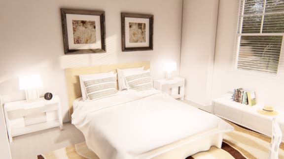 Beautiful Bright Bedroom at Brownstones at Palisade Park Apartments, Chartered Holdings, Colorado
