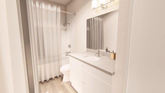 Sanctuary - Second Primary Bathroom at Brownstones at Palisade Park Apartments, Chartered Holdings, Broomfield