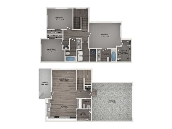 HAVEN 2D Floor Plan at Brownstones at Palisade Park Apartments, Chartered Holdings, Colorado