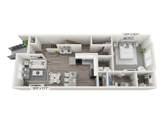3 Bedroom 3.5 Bathroom Floor Plan at Brownstones at Palisade Park, Broomfield, 80023