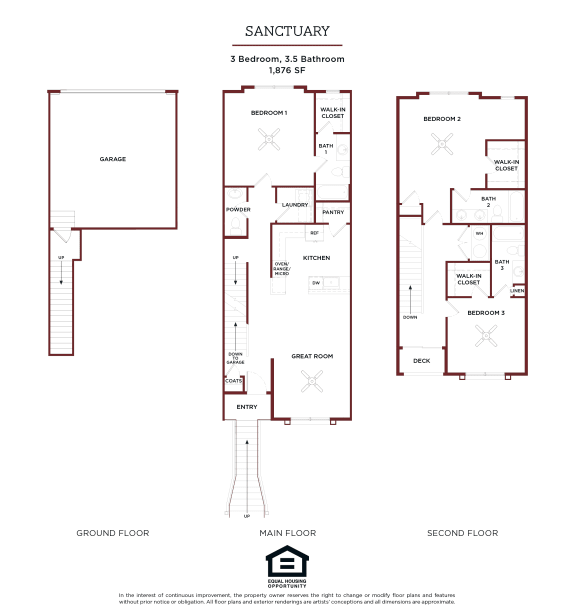 SANCTUARY FLOOR PLAN at Brownstones at Palisade Park Apartments, Chartered Holdings, Broomfield, 80023