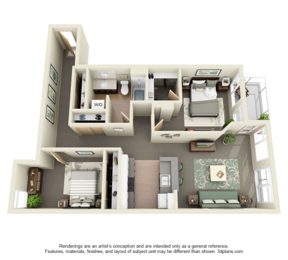Traditional 2bd 1ba - A Floor Plan Floor Plan Traditional 2bd 1ba - A Floor Plan at Mural, Seattle