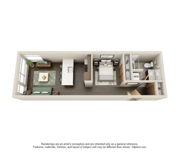 Link Floorplan 1bd 1ba MFTE B Floor Plan Link Floorplan 1bd 1ba MFTE B at Link + Mural, Seattle, Washington