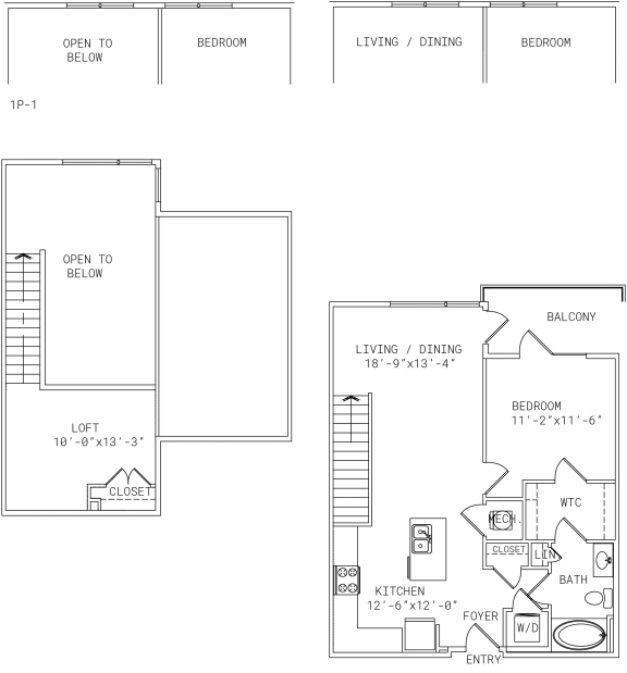 Floor Plan  2-A3L 1 Bed 1 Bath Floor Plan at Mira Upper Rock, Rockville, MD