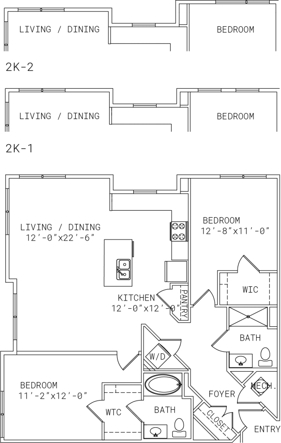Floor Plan  2-B8 2 Bedroom 2 Bathroom Floor Plan at Mira Upper Rock, Rockville, 20850