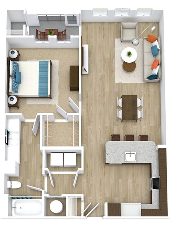 Floor Plan  a diagram of a 1 bedroom apartment