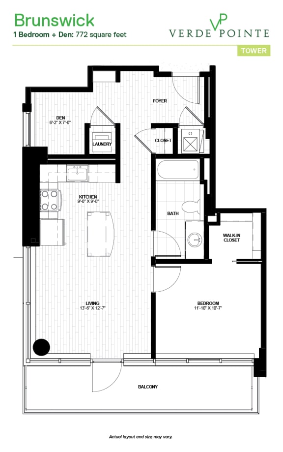 Brunswick Floor Plan at Verde Pointe, Arlington, VA, 22201