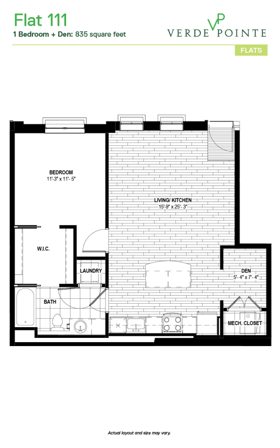 Flat 111 Floor Plan at Verde Pointe, Virginia