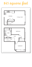 Floor Plan  Two Bed One Bath Townhouse