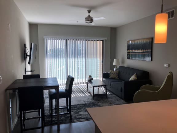 Furnished Living Room At Union At Roosevelt Apartments In Phoenix, AZ