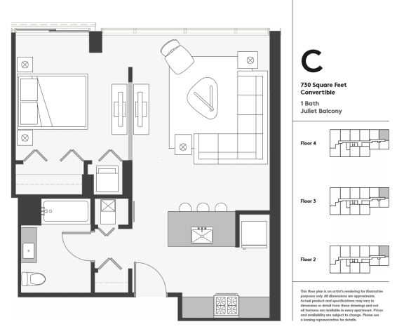  Floor Plan One Bedroom Open