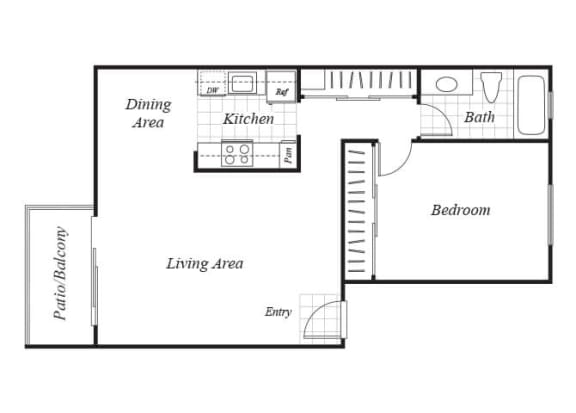 Floor Plan  one bedroom floor plan at baycliff
