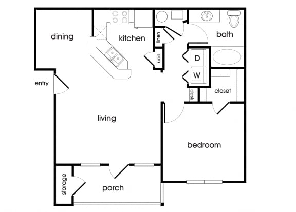 Floor Plan  A1 Floorplan at Lakeside Vista Apartments in Kennesaw, GA