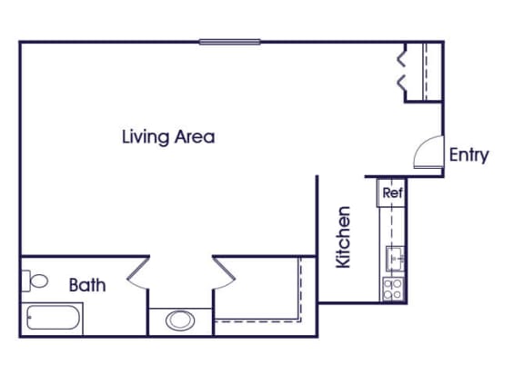 Floor Plan  Studio Floorplan Image at The Pine Apartments in Lakewood CO