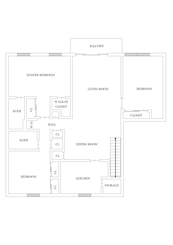 Floor Plan  3 Bedroom 2 Bathroom Floor Plan at Everly Roseland, New Jersey, 07068