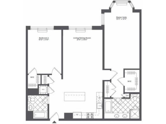 J1 Floor Plan at Infinity Edgewater, New Jersey, 07020