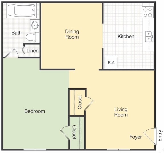  Floor Plan Kiwi One Bedroom One Bath