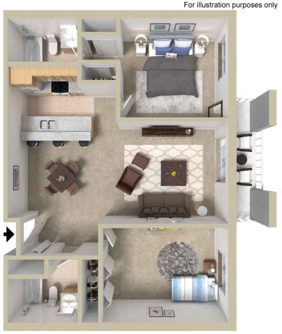 Floor Plan  Two Bedroom B