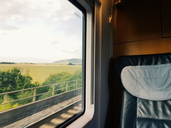 View Of Train at Oceanwood Apartments, Lompoc, California