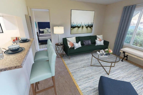 Classic Living Room Design at Oceanwood Apartments, California, 93436