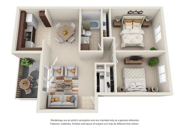 Floorplan at Oceanwood Apartments, California
