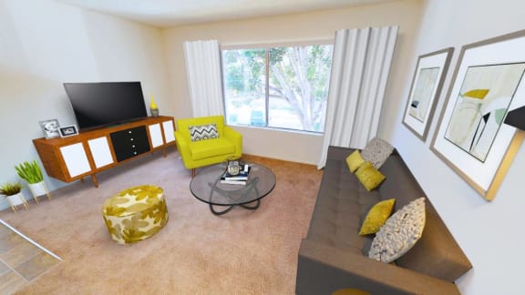 Living Room With TV at Shepard Place, Carpinteria, CA