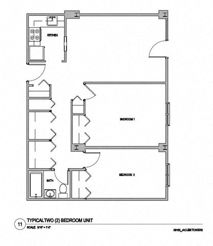 Floor Plan 2 BR 1 BA
