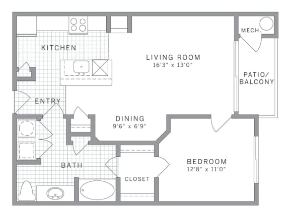 Floor Plan  A1 Floor Plan at AVE Clifton, New Jersey
