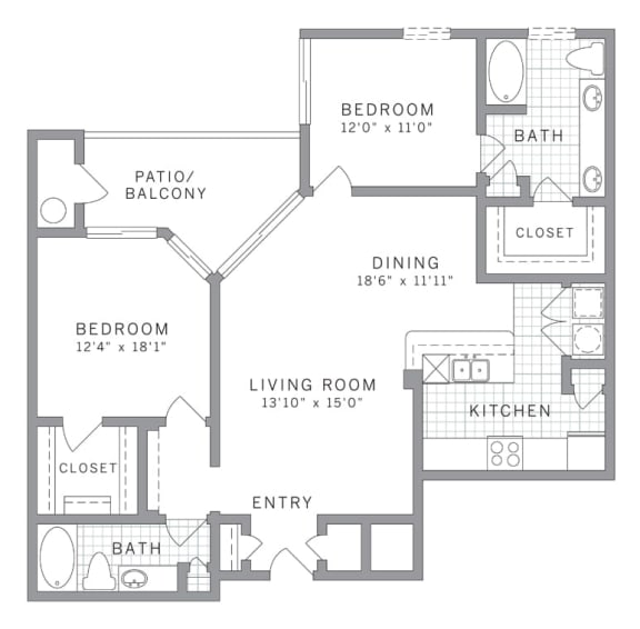B3 Floor Plan B3 Floor Plan at AVE Clifton, Clifton, New Jersey