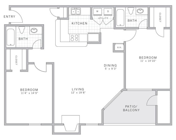 B1 Floor Plan B1 Floor Plan at AVE Malvern, Malvern, PA, 19355