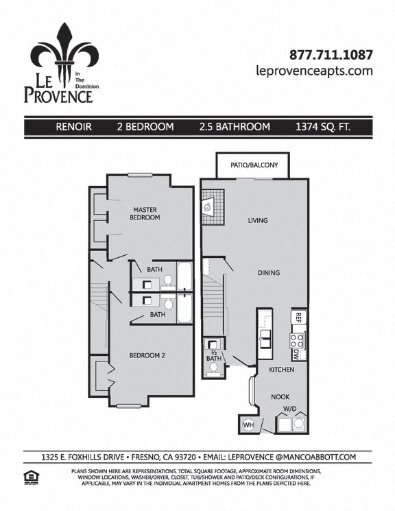 Renoir, Townhouse Floor Plan Renoir, Townhouse Floor Plan at Le Provence at the Dominion, California