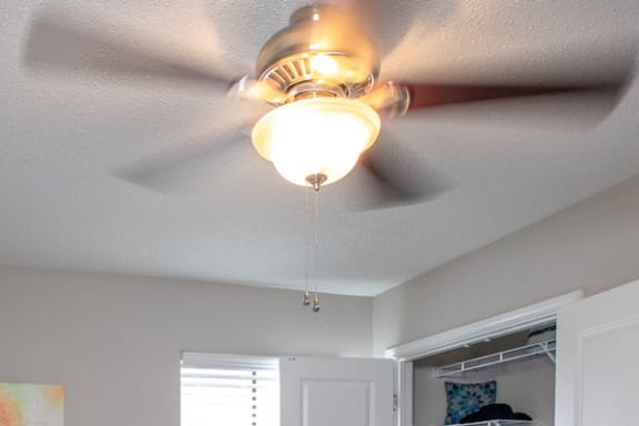 bedroom ceiling fan with light kit at The Mills at 601, Prattville, Alabama