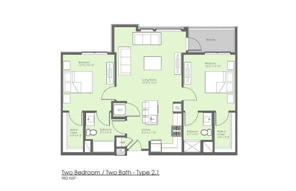 Two Bedroom Floor Plan