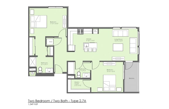 Two Bedroom Floor Plan