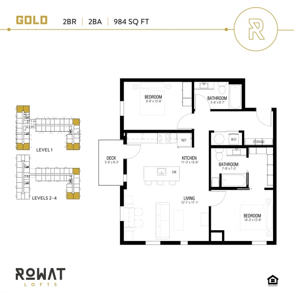 Gold 2 Bedroom Floor Plan