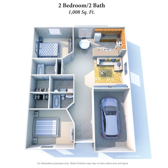 Floor Plan  Two Bedroom Two Bathroom