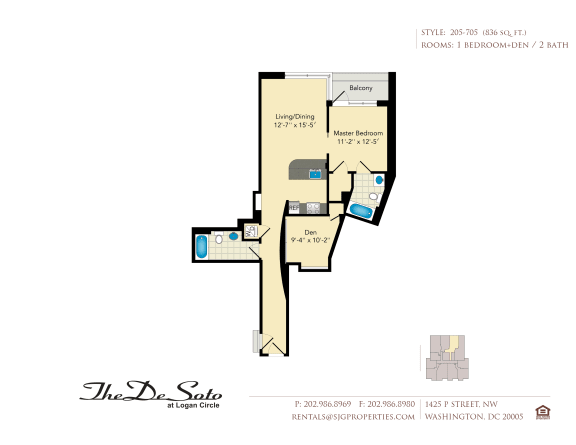 The DeSoto 05 Floor Plan at The DeSoto Apartments, District of Columbia, 20005