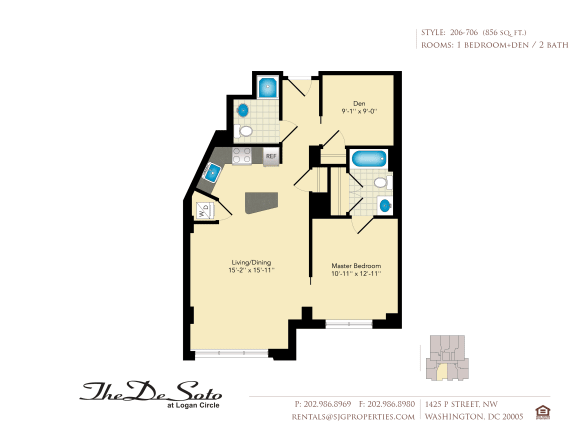 The DeSoto 06 Floor Plan at The DeSoto Apartments, Washington, DC