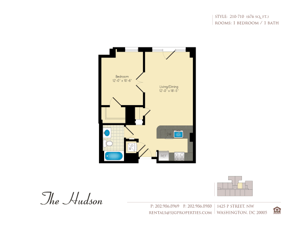 The Hudson 10 Floor Plan at The Hudson Apartments, DC