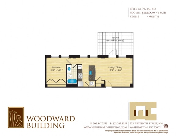 Floor Plan C2 Woodward at The Woodward Building Apartments, Washington, DC