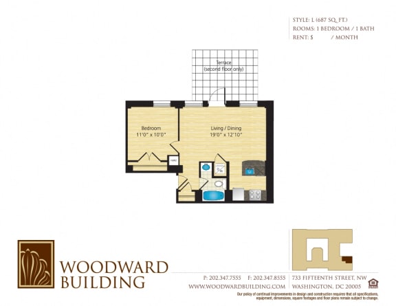 Floor Plan L Woodward at The Woodward Building Apartments, Washington, DC