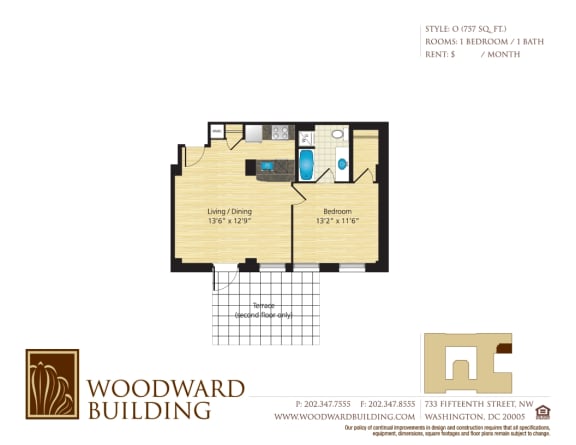 Floor Plan O Woodward at The Woodward Building Apartments, DC